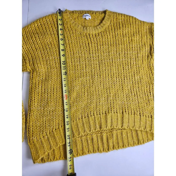 Superdown Revolve Shelia Sweater Silver Metallic Open Knit Pullover Mustard S - Picture 3 of 8